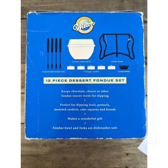 Vintage 2004 Wilton 12-Piece Dessert Fondue Set / Never Used / Original Box - Picture 5 of 7